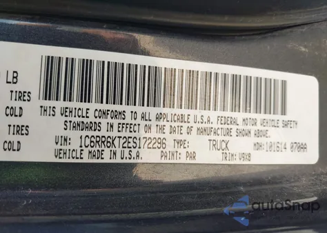 2014 Ram 1500 Express z USA, uszkodzony, nr VIN 1C6RR6KT2ES172296